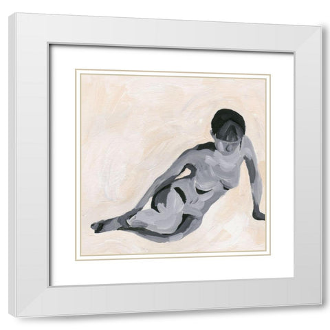 Intimity IV White Modern Wood Framed Art Print with Double Matting by Wang, Melissa