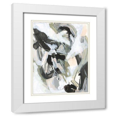 Electron Net II White Modern Wood Framed Art Print with Double Matting by Vess, June Erica