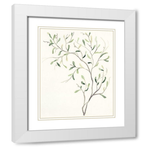 Spindle Sprig I White Modern Wood Framed Art Print with Double Matting by Vess, June Erica
