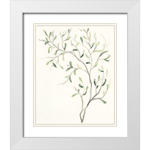Spindle Sprig I White Modern Wood Framed Art Print with Double Matting by Vess, June Erica