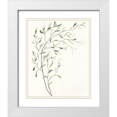 Spindle Sprig II White Modern Wood Framed Art Print with Double Matting by Vess, June Erica