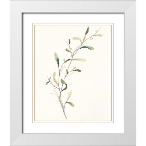 Spindle Sprig IV White Modern Wood Framed Art Print with Double Matting by Vess, June Erica