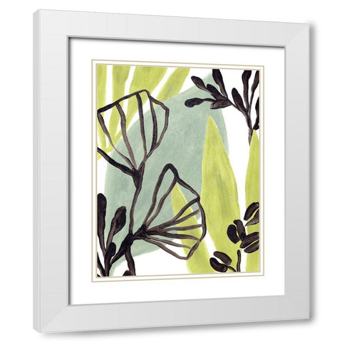 Tropical Collage II White Modern Wood Framed Art Print with Double Matting by Vess, June Erica