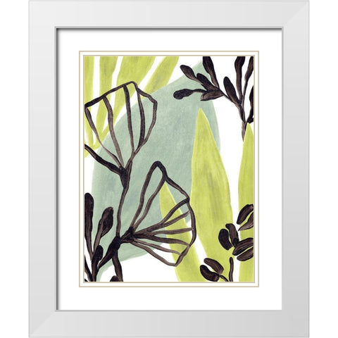 Tropical Collage II White Modern Wood Framed Art Print with Double Matting by Vess, June Erica