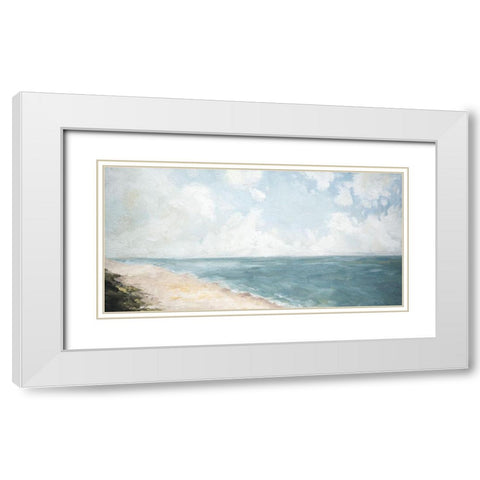 Beach View White Modern Wood Framed Art Print with Double Matting by Parsons, Marian