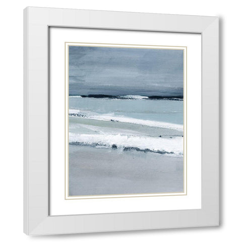 Sea Lines II White Modern Wood Framed Art Print with Double Matting by Barnes, Victoria
