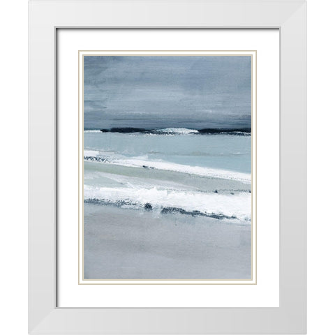 Sea Lines II White Modern Wood Framed Art Print with Double Matting by Barnes, Victoria