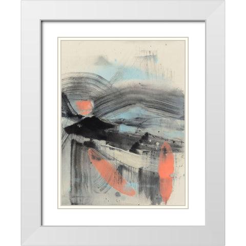 Embellished Twisting Range I White Modern Wood Framed Art Print with Double Matting by Goldberger, Jennifer