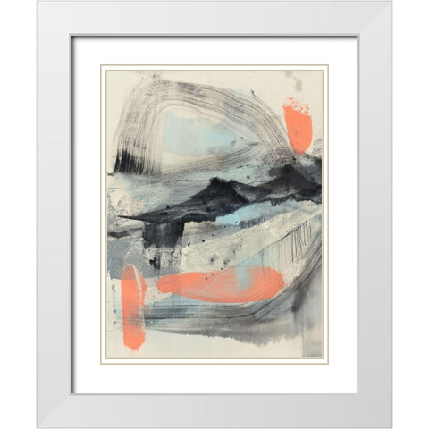 Embellished Twisting Range II White Modern Wood Framed Art Print with Double Matting by Goldberger, Jennifer