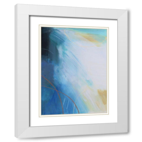 Blue Wash I White Modern Wood Framed Art Print with Double Matting by Jerry, Alison