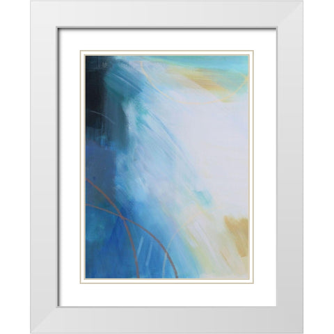 Blue Wash I White Modern Wood Framed Art Print with Double Matting by Jerry, Alison