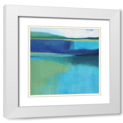 Lagoon II White Modern Wood Framed Art Print with Double Matting by Jerry, Alison