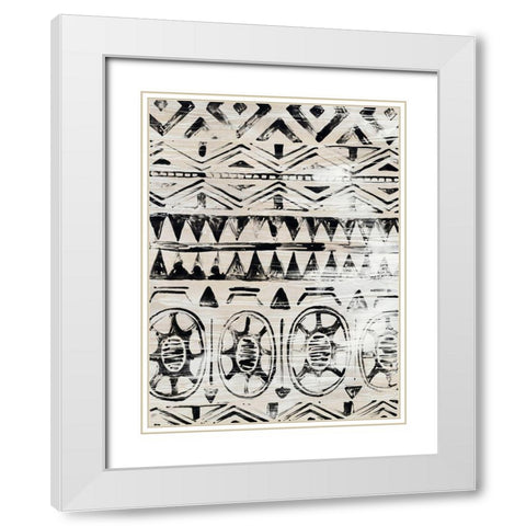 Modern Mudcloth II White Modern Wood Framed Art Print with Double Matting by Vess, June Erica