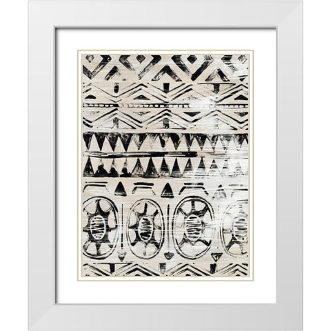 Modern Mudcloth II White Modern Wood Framed Art Print with Double Matting by Vess, June Erica