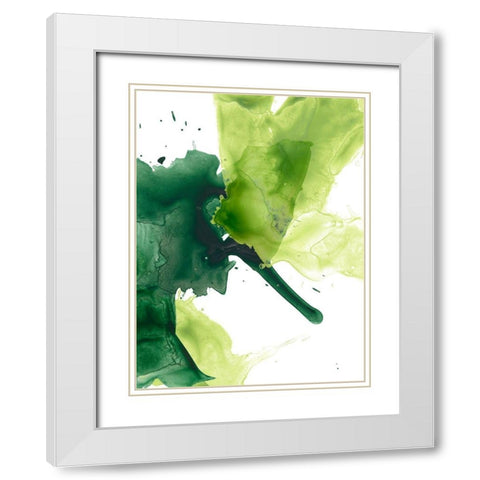 Emerald Swath I White Modern Wood Framed Art Print with Double Matting by Vess, June Erica