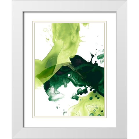 Emerald Swath II White Modern Wood Framed Art Print with Double Matting by Vess, June Erica