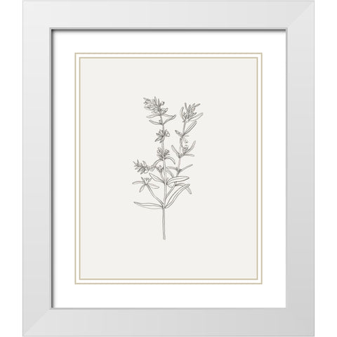 Wild Foliage Sketch I White Modern Wood Framed Art Print with Double Matting by Borges, Victoria