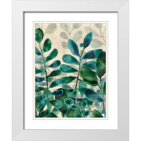 Verdant Sophistication III White Modern Wood Framed Art Print with Double Matting by Vess, June Erica