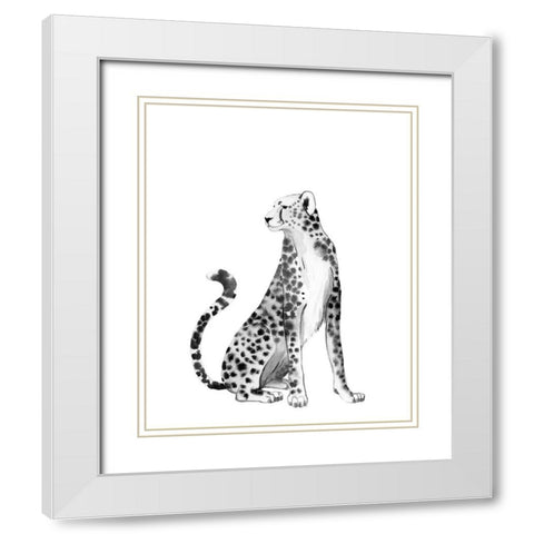 Chrome Cheetah II White Modern Wood Framed Art Print with Double Matting by Popp, Grace