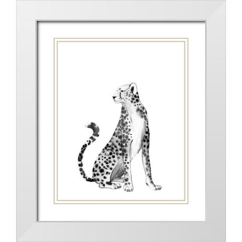 Chrome Cheetah II White Modern Wood Framed Art Print with Double Matting by Popp, Grace