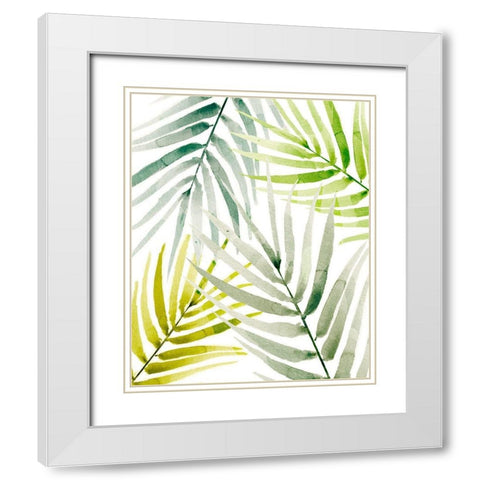 Shady Palm I White Modern Wood Framed Art Print with Double Matting by Warren, Annie