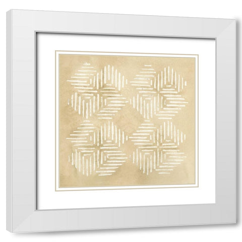 Sand Stitch IV White Modern Wood Framed Art Print with Double Matting by Lam, Vanna