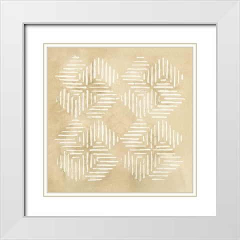 Sand Stitch IV White Modern Wood Framed Art Print with Double Matting by Lam, Vanna