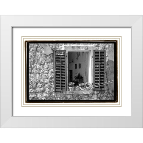 Window View White Modern Wood Framed Art Print with Double Matting by DeNardo, Laura