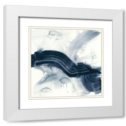 Ribbon Horizon I White Modern Wood Framed Art Print with Double Matting by Goldberger, Jennifer
