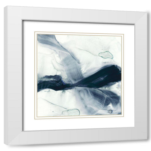 Ribbon Horizon II White Modern Wood Framed Art Print with Double Matting by Goldberger, Jennifer