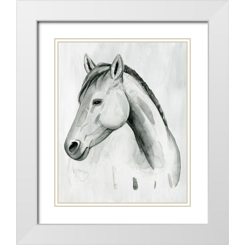 Silver Gelding II White Modern Wood Framed Art Print with Double Matting by Popp, Grace