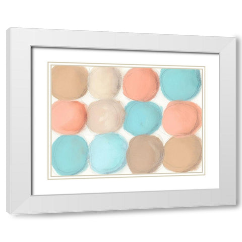 Tranquil Spheres I White Modern Wood Framed Art Print with Double Matting by Moore, Regina