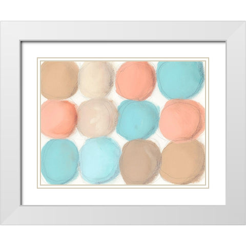 Tranquil Spheres I White Modern Wood Framed Art Print with Double Matting by Moore, Regina