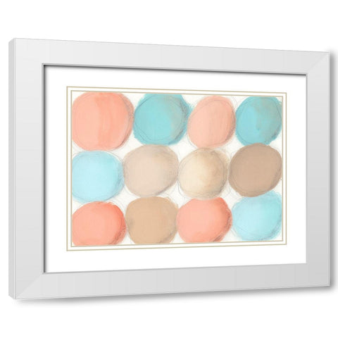Tranquil Spheres II White Modern Wood Framed Art Print with Double Matting by Moore, Regina