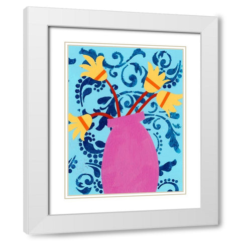 Graphic Vase II White Modern Wood Framed Art Print with Double Matting by Moore, Regina