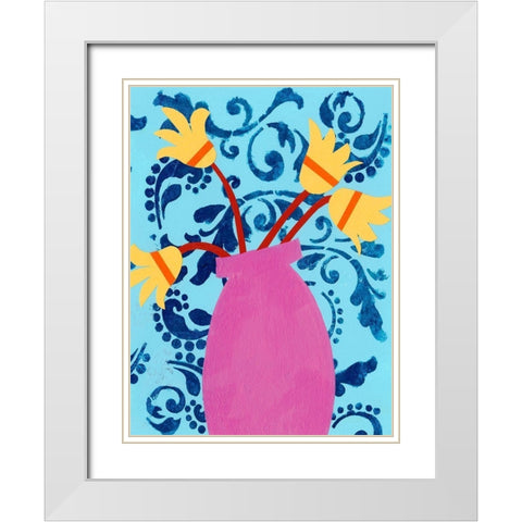 Graphic Vase II White Modern Wood Framed Art Print with Double Matting by Moore, Regina