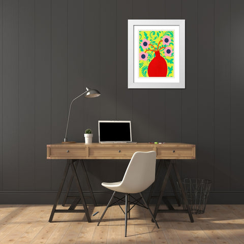 Graphic Vase VI White Modern Wood Framed Art Print with Double Matting by Moore, Regina