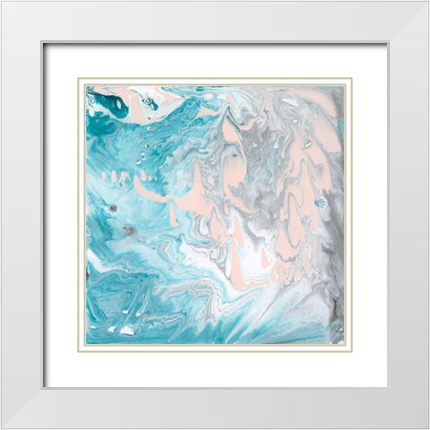Pastel Swirl I White Modern Wood Framed Art Print with Double Matting by Holland, J.