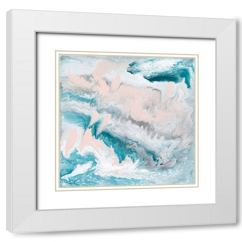 Pastel Swirl II White Modern Wood Framed Art Print with Double Matting by Holland, J.