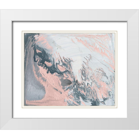 Pastel Illusion I White Modern Wood Framed Art Print with Double Matting by Studio W