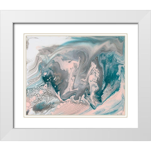 Pastel Illusion II White Modern Wood Framed Art Print with Double Matting by Studio W