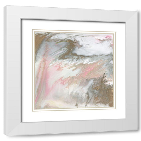 Pastel Illusion III White Modern Wood Framed Art Print with Double Matting by Studio W