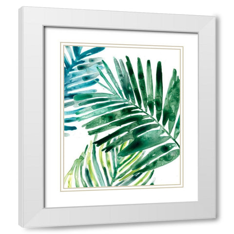 Tropical Leaf Medley II White Modern Wood Framed Art Print with Double Matting by Vess, June Erica