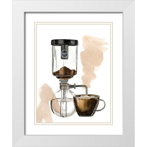 Morning Coffee II White Modern Wood Framed Art Print with Double Matting by Wang, Melissa