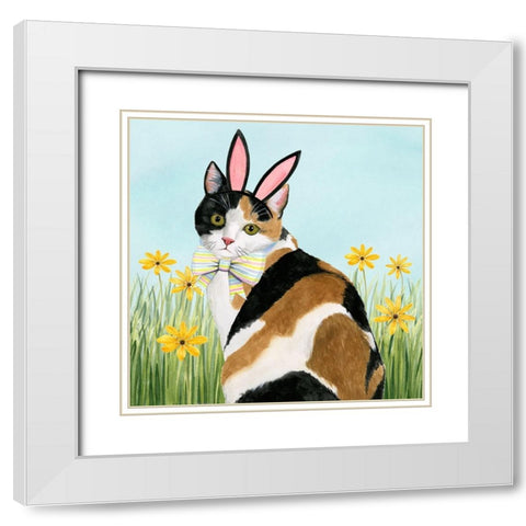 Easter Cats I White Modern Wood Framed Art Print with Double Matting by Popp, Grace
