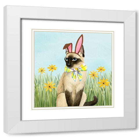 Easter Cats II White Modern Wood Framed Art Print with Double Matting by Popp, Grace