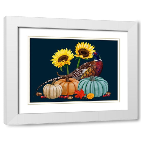 Pheasant Harvest I White Modern Wood Framed Art Print with Double Matting by Popp, Grace