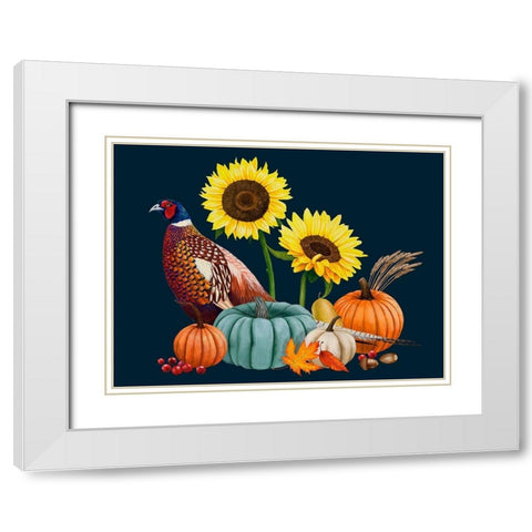 Pheasant Harvest II White Modern Wood Framed Art Print with Double Matting by Popp, Grace