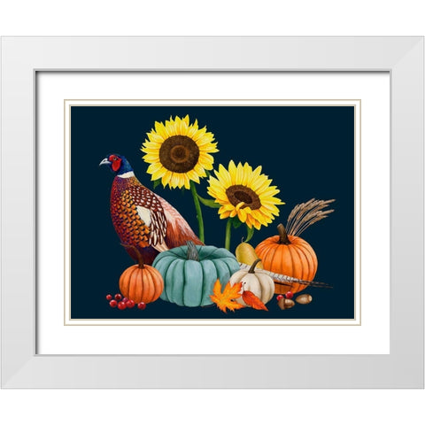 Pheasant Harvest II White Modern Wood Framed Art Print with Double Matting by Popp, Grace
