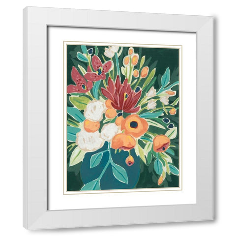 Blissful Bouquet I White Modern Wood Framed Art Print with Double Matting by Vess, June Erica